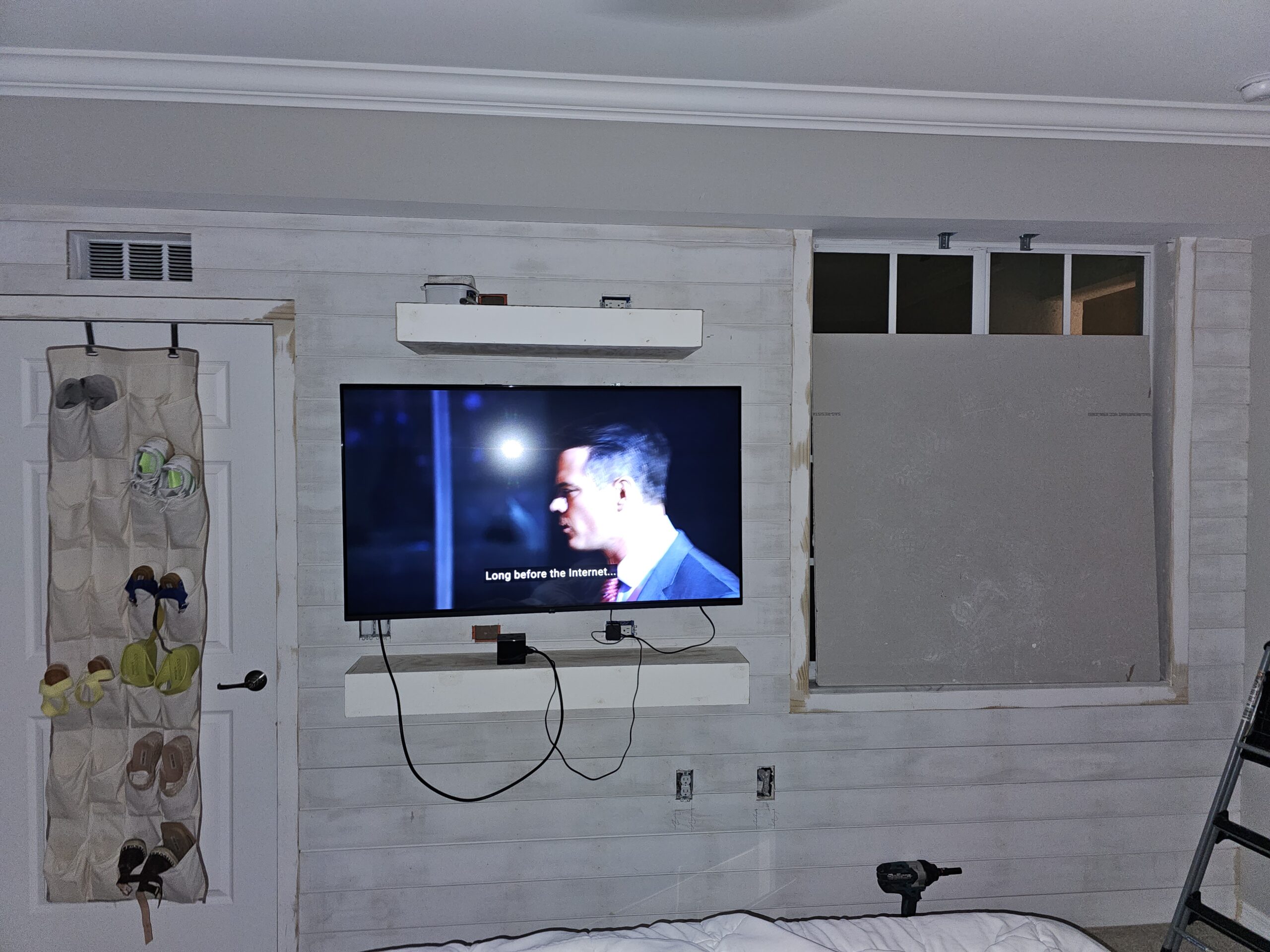 Build, changed trim. Mounted tv, mantle