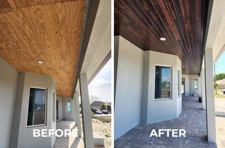 North Cape Lanai and Kitchen Renovation: Synergy Lanai with Colonial Style and Matching Tray Ceiling