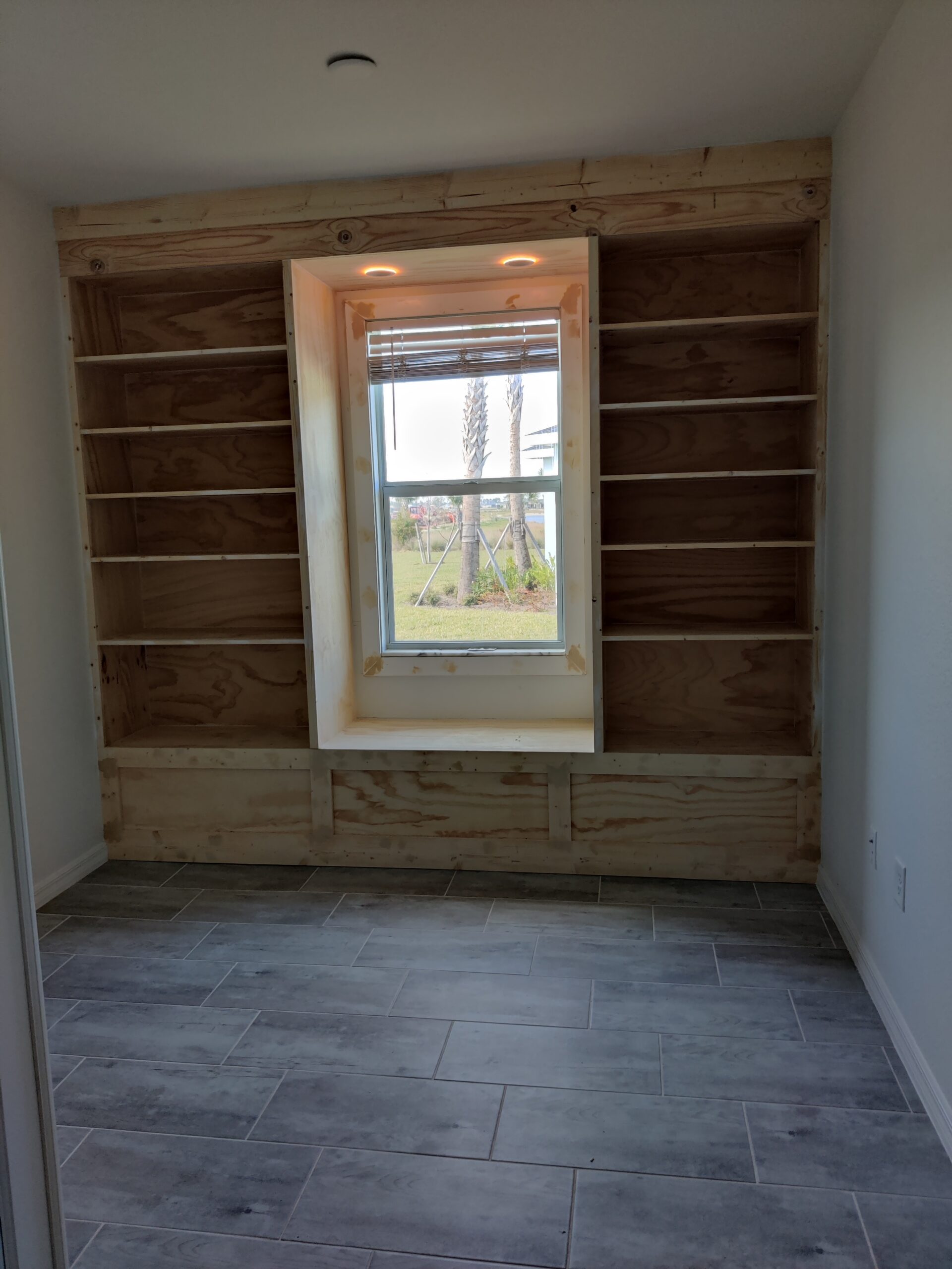 Custom Bench Seat with Built-In Shelves: Framing to Finished Trim in Babcock Ranch