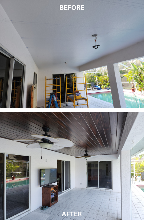 Bordeaux Synergy Tongue and Groove Plank Ceiling Installation