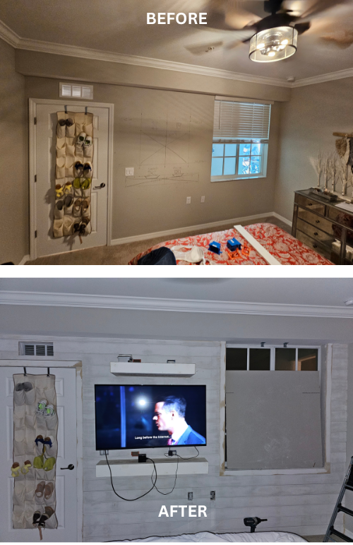 Custom Trim, Mounted TV, and Mantle